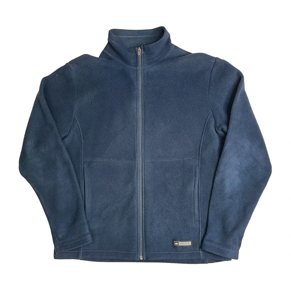 REI Men's Size Medium Navy Full Zip Up‎ Long Sleeve Fleece Jacket